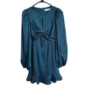Astr Teal Long Sleeve Dress